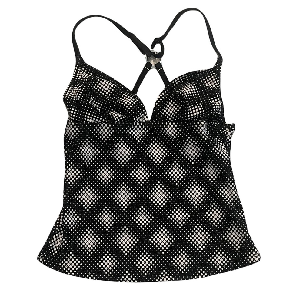 SPEEDO Black and White Triangle Swim Top Tankini Size S
